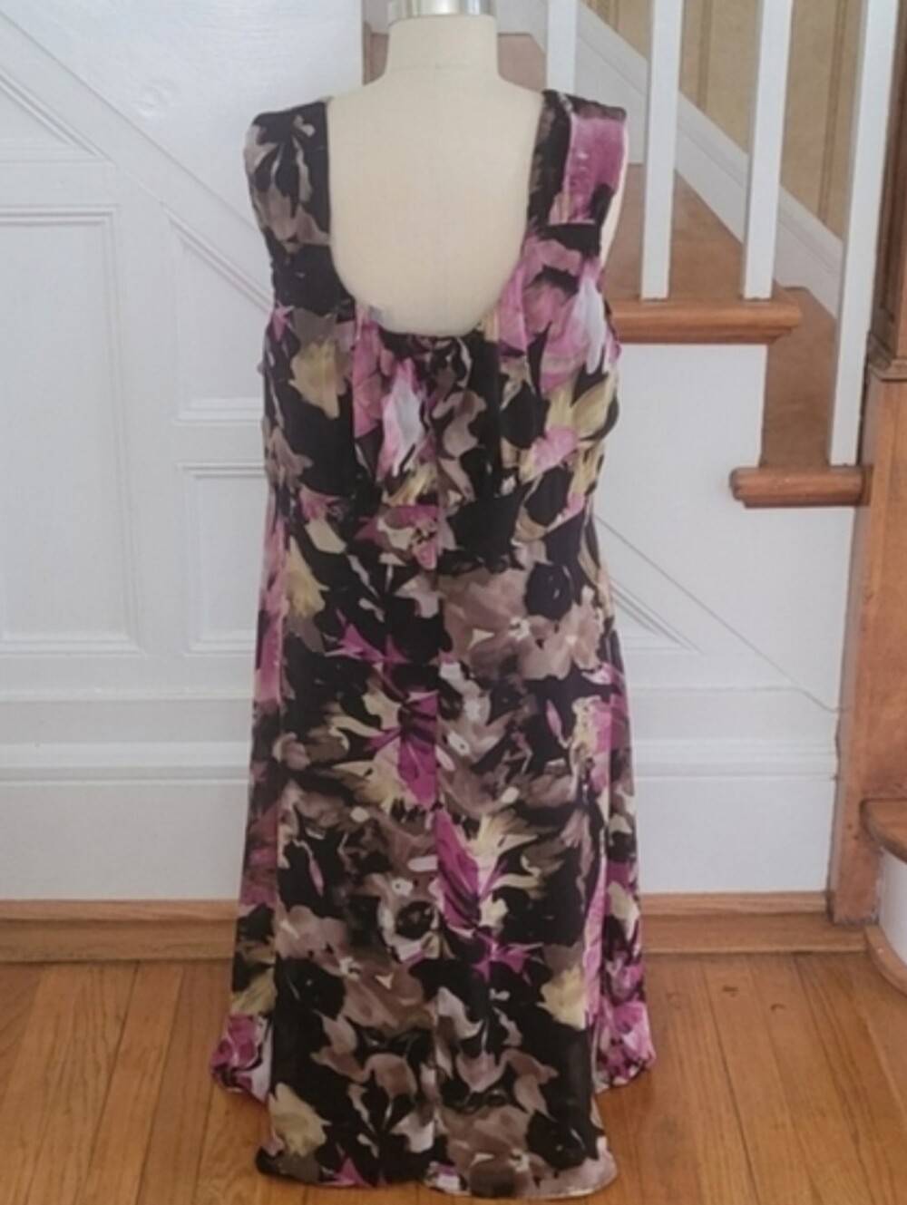 DRESS BARN Floral Black and Pink Dress Plus Size 22 - Picture 2 of 8